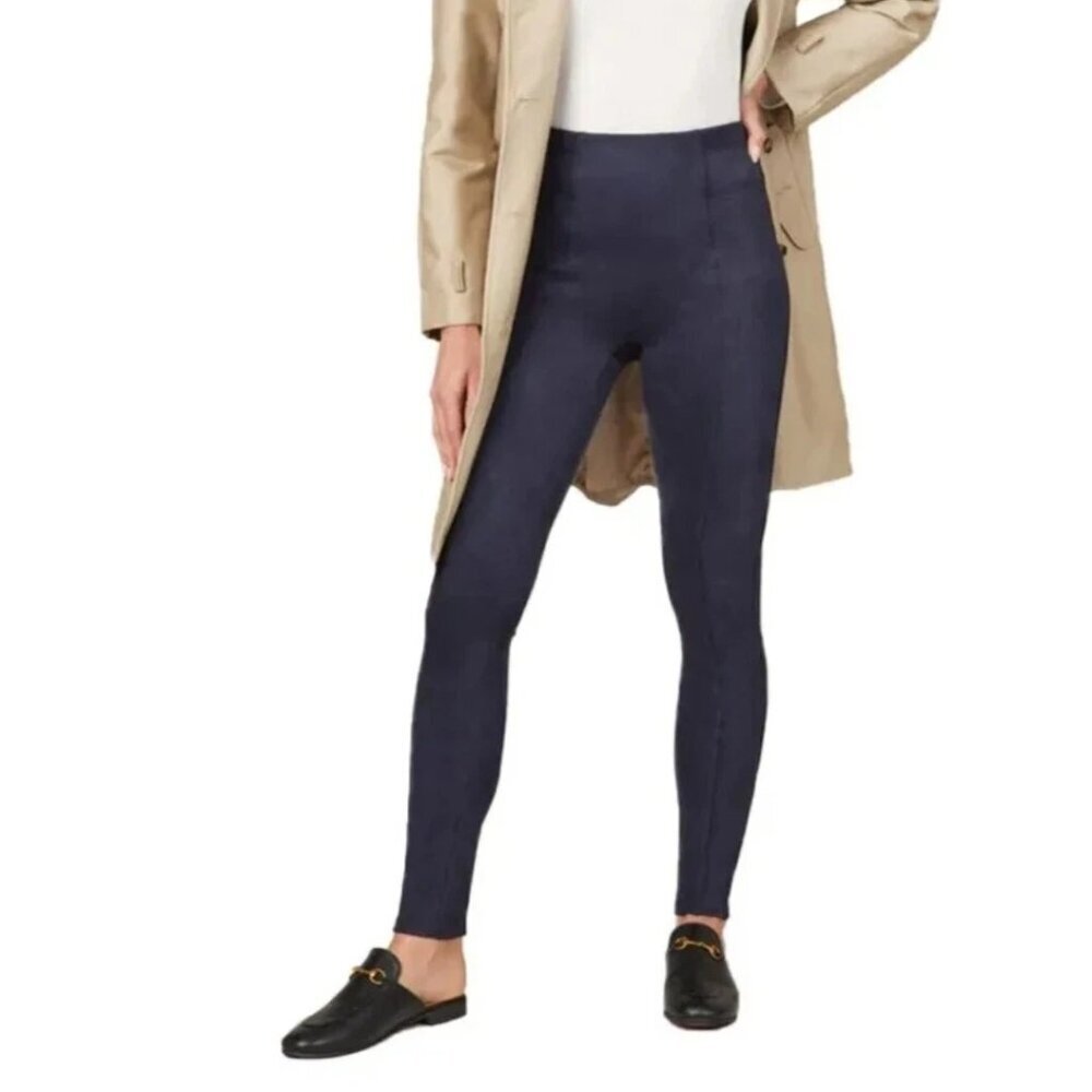 NWT Spanx Women's Faux Suede Leggings in Classic Navy Pants Leggings Small S